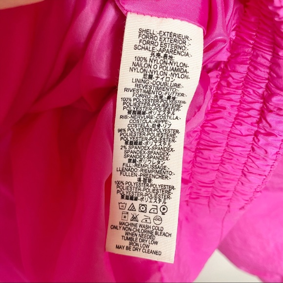 Free People Puffer Jacket Cold Rush Pink Cropped Bright Winter Adjustable Waist - Picture 12 of 16